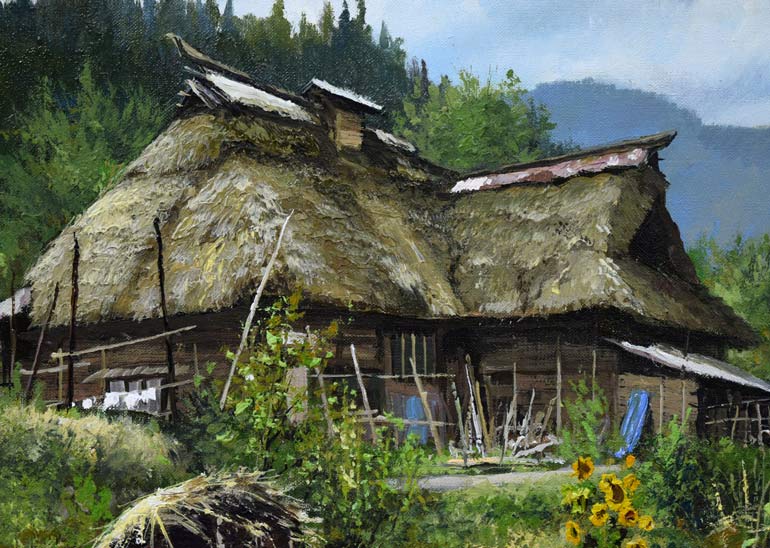 林喜市郎「夏の秘境」油絵・F8号 絵画買取・販売の小竹美術