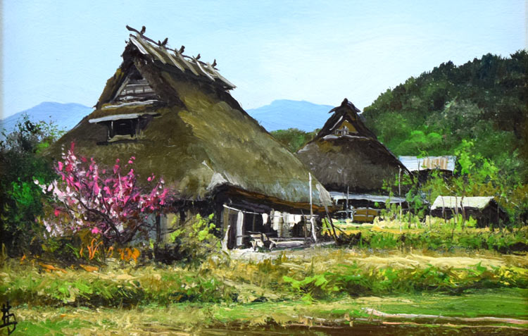 林喜市郎「丹波の春（兵庫）」油絵・SM 絵画買取・販売の小竹美術