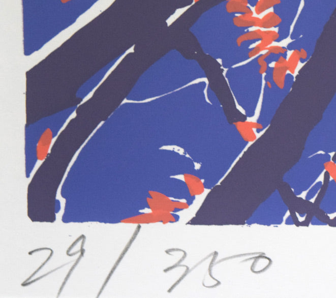 本間武男「紅」シルクスクリーン版画 絵画買取・販売の小竹美術