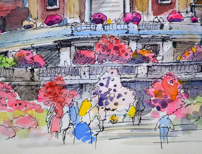 鶴十帆「ローマ」水彩画・10号 絵画買取・販売の小竹美術