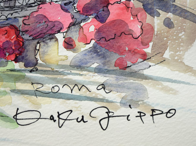 鶴十帆「ローマ」水彩画・10号 絵画買取・販売の小竹美術