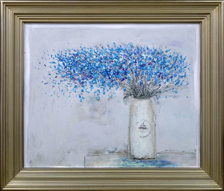 片山弘明「窓辺（北の大地）」油絵・F3号 絵画買取・販売の小竹美術