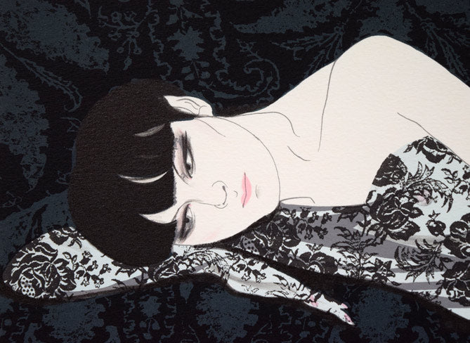 加山又造「レースの裸婦2」リトグラフ 絵画買取・販売の小竹美術