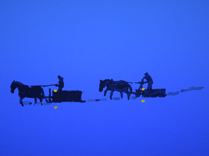 栗谷川健一「雪あかり」シルクスクリーン版画 絵画買取・販売の小竹美術