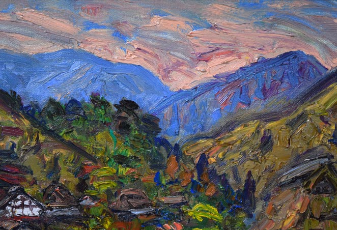 松本富太郎「洛北大原（京都）」油絵・F6号 絵画買取・販売の小竹美術