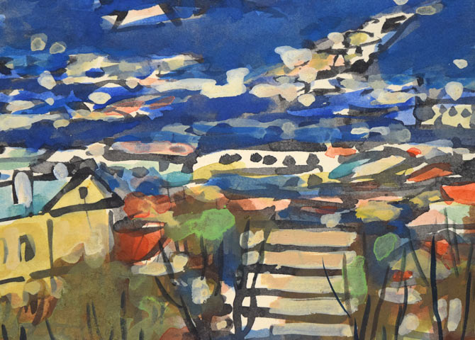 松島正幸「風景画」水彩画・色紙 絵画買取・販売の小竹美術