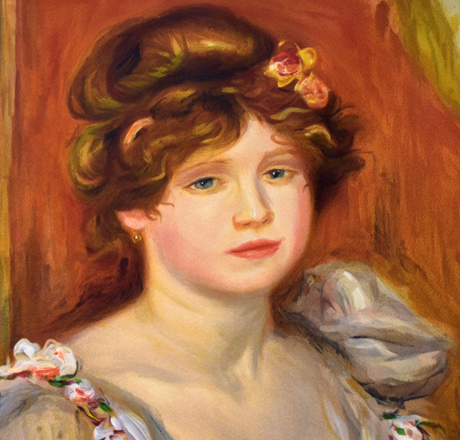 ルノワール（Pierre-Auguste Renoir）「扇を持つ女性」リトグラフ 絵画