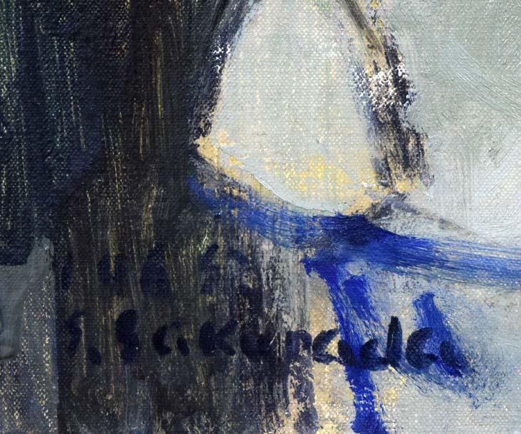 桜田精一「菜の花」油絵・F6号 絵画買取・販売の小竹美術