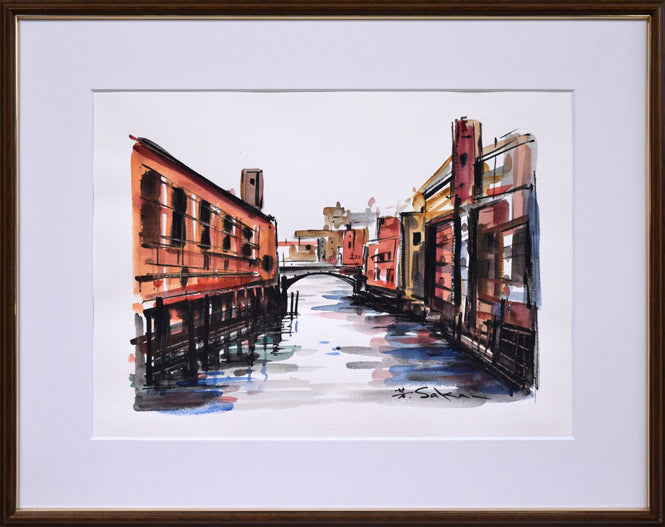 酒井芳元「薔薇」水彩画・3号 絵画買取・販売の小竹美術