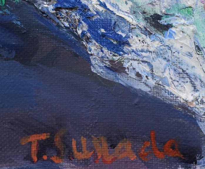 砂田友治「富士山」油絵・F4号 絵画買取・販売の小竹美術