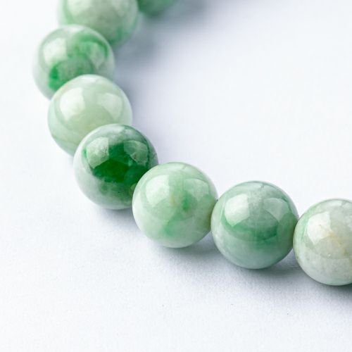 15cmサイズ・8mm玉・艶美麗】（高品質濃緑色ヒスイ）糸魚川天然翡翠