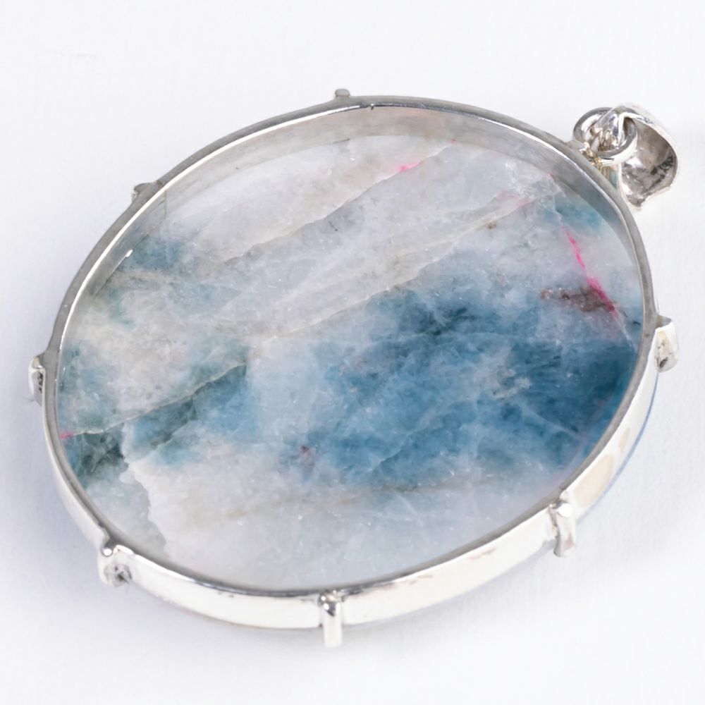 入コン沢・白×青色まだら・艶良し】（高品質青色ヒスイ）糸魚川天然