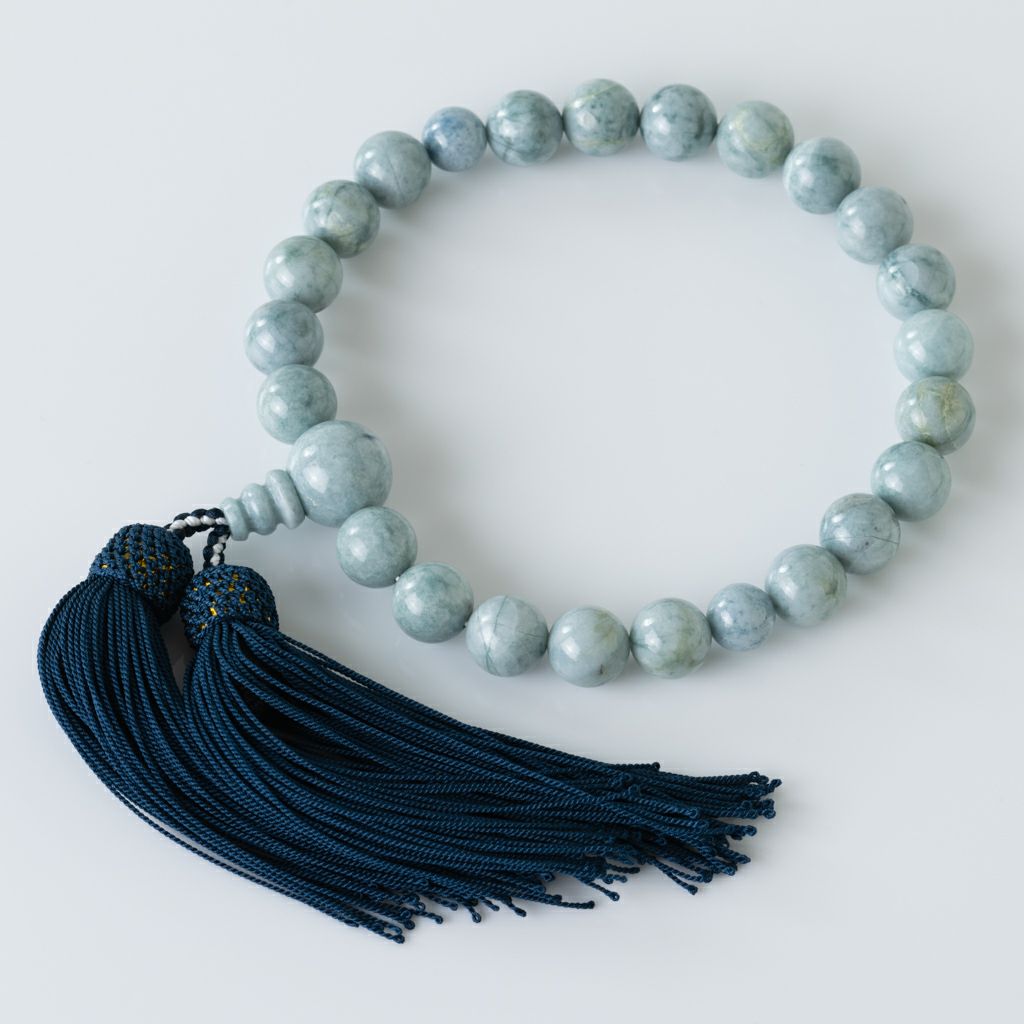 プレミアム・16mm玉・青色マーブル・艶美麗】（プレミアム青色ヒスイ