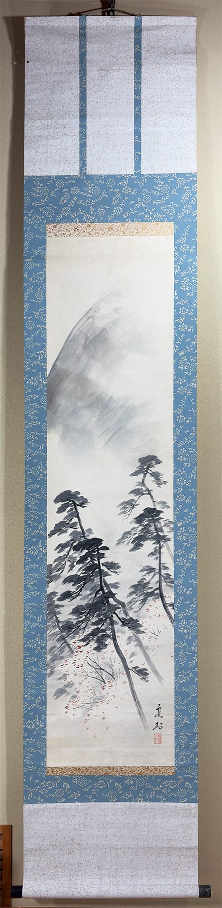 真作横山春渓⁄梅花書屋図⁄山水図⁄掛軸⁄名家伝来⁄AD-72