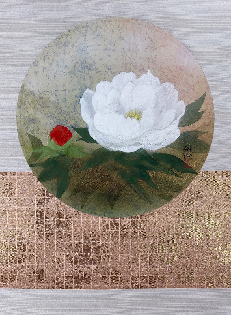 円装牡丹（ミニ掛軸）｜新・古美術 高美堂（こうびどう）｜掛軸販売