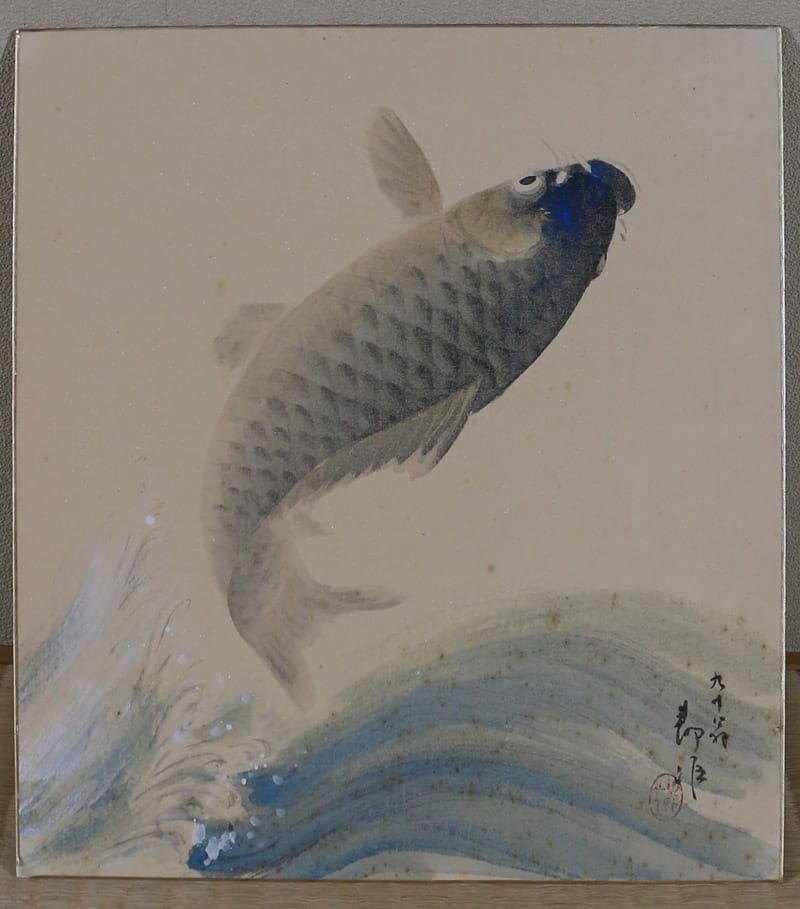 躍鯉（色紙）｜新・古美術 高美堂（こうびどう）｜掛軸販売・通販