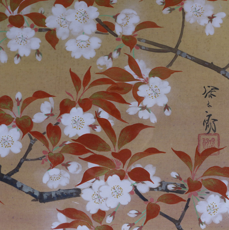 桜花小禽（扁額・横額・欄間額）｜新・古美術 高美堂（こうびどう