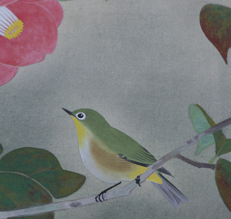 椿に小禽（約6号）｜新・古美術 高美堂（こうびどう）｜掛軸販売・通販