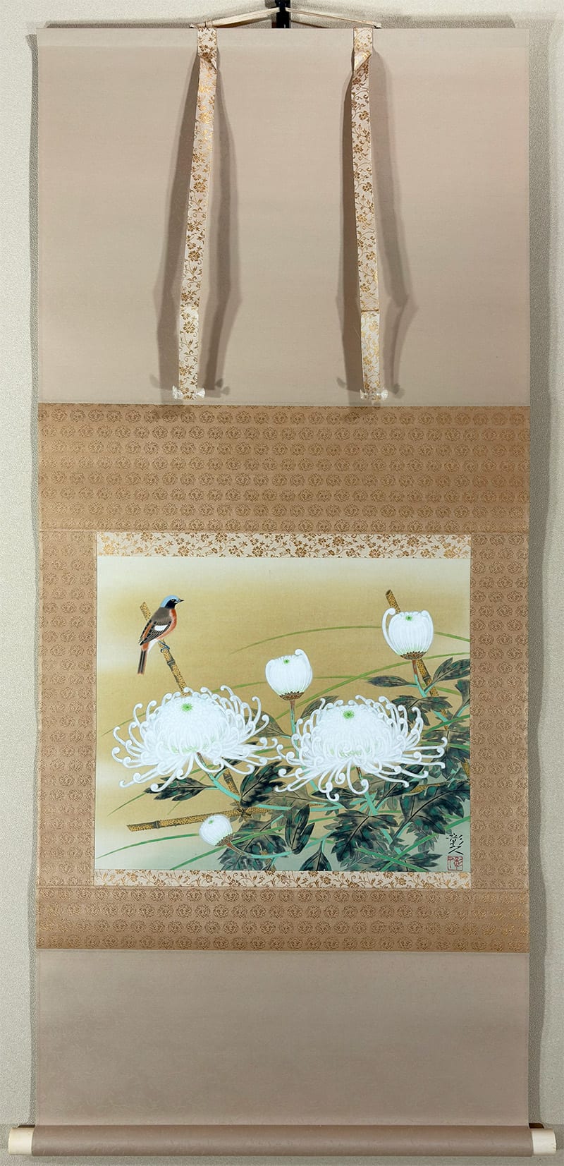 白菊小禽｜新・古美術 高美堂（こうびどう）｜掛軸販売・通販・買取