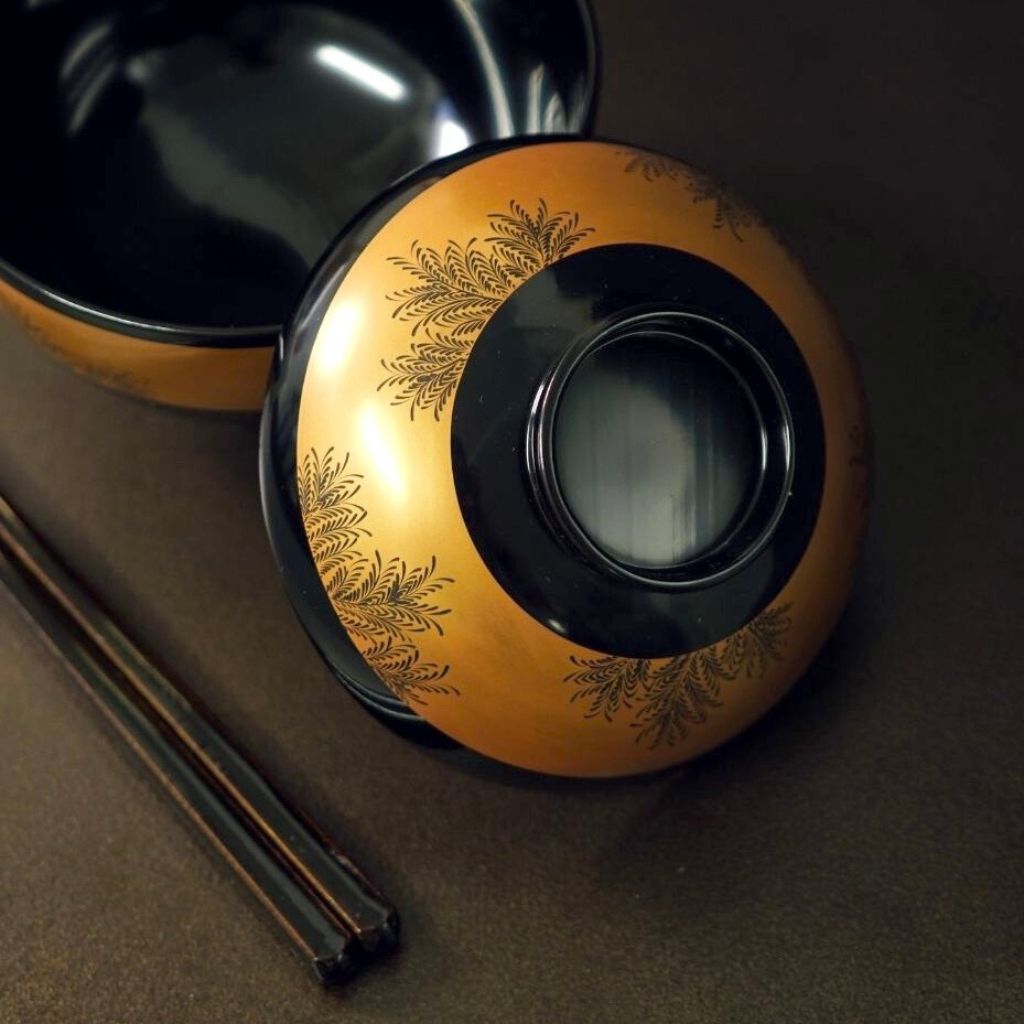 輪島 沈金 吸物椀 – 漆器 高翆