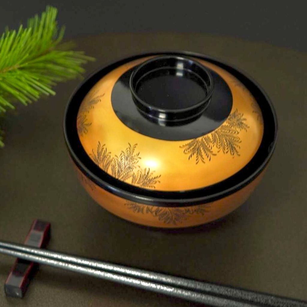 輪島 沈金 吸物椀 – 漆器 高翆