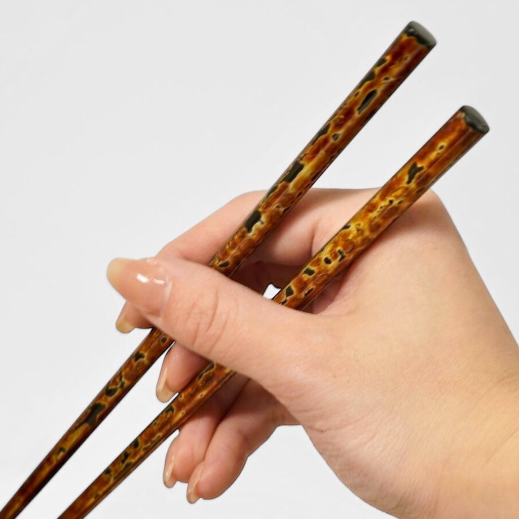 会津 金虫喰 夫婦箸 23cm – 漆器 高翆