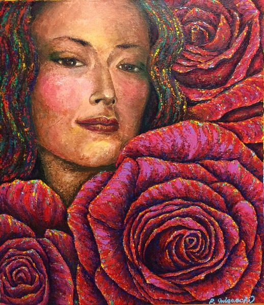 薔薇と美女」 by 水落恵美子｜Artmeter｜暮らしを彩るアートが、きっと