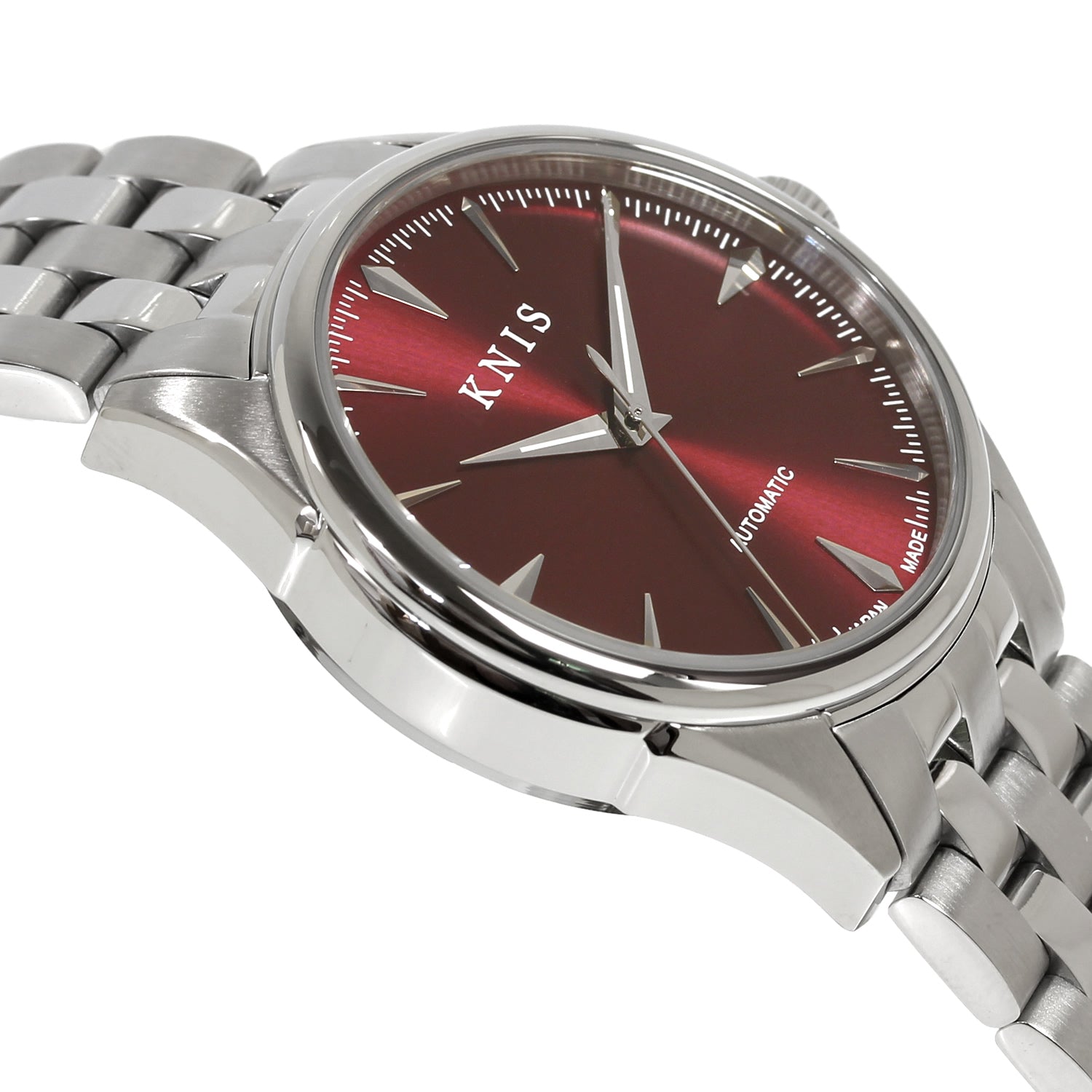 KNIS 自動巻き サンレイダイアル ワインレッド KN001-RD