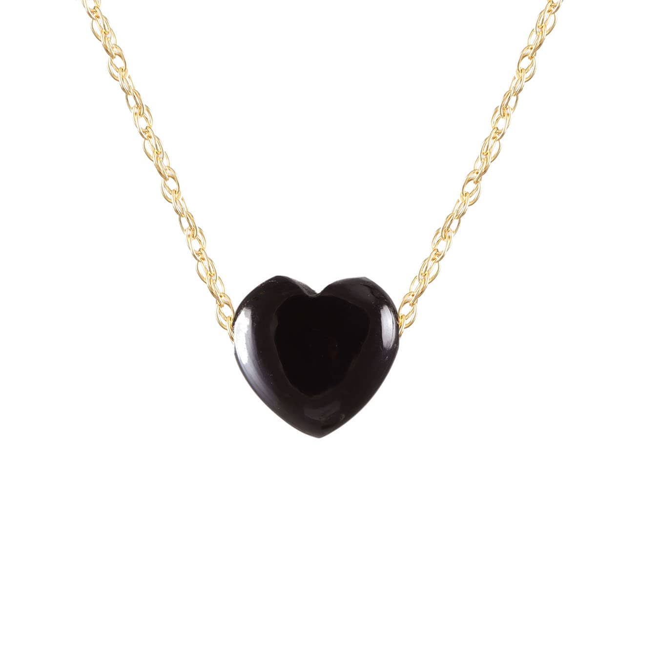 Gemstone Heart Necklace (Malachite, Onyx, Labradorite & More