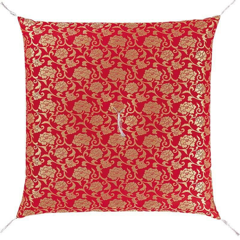 仏壇 座布団 御前座布団 「茶胴四釜 赤」 No.49 金襴/仏間用 仏前 お寺