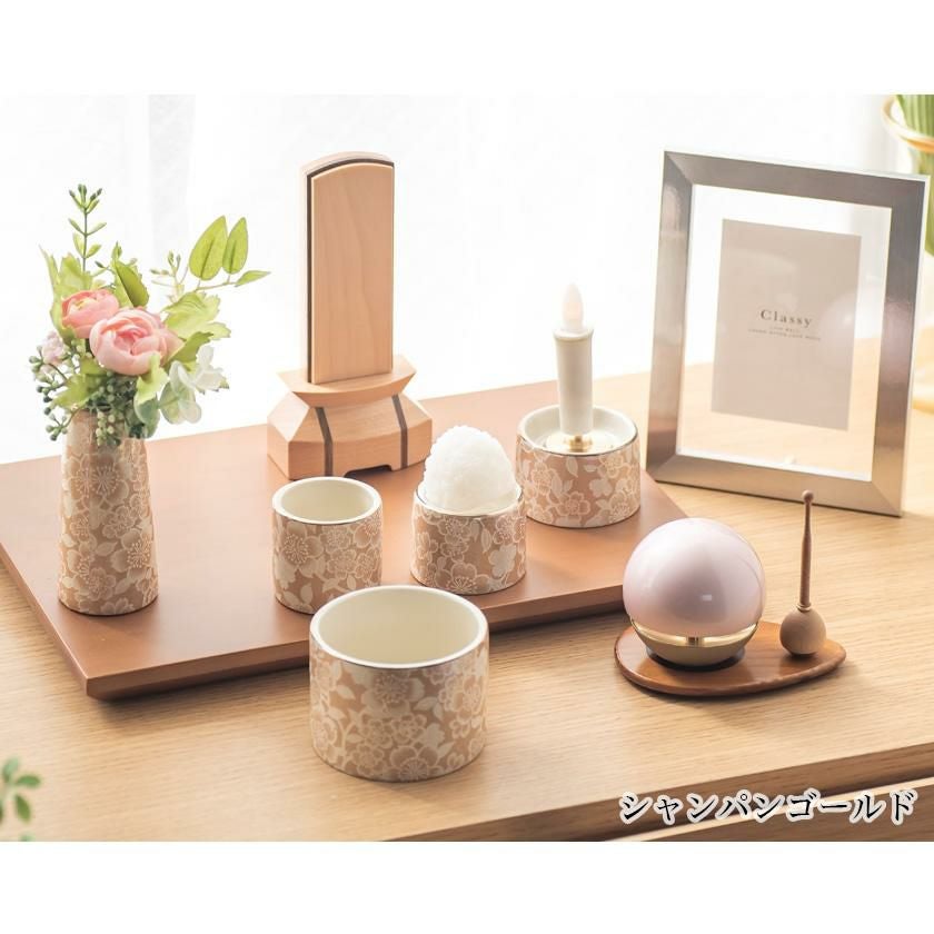 仏具5点セット 「ゆい花」 5具足 美濃焼 陶器 | 仏壇・位牌・神棚の