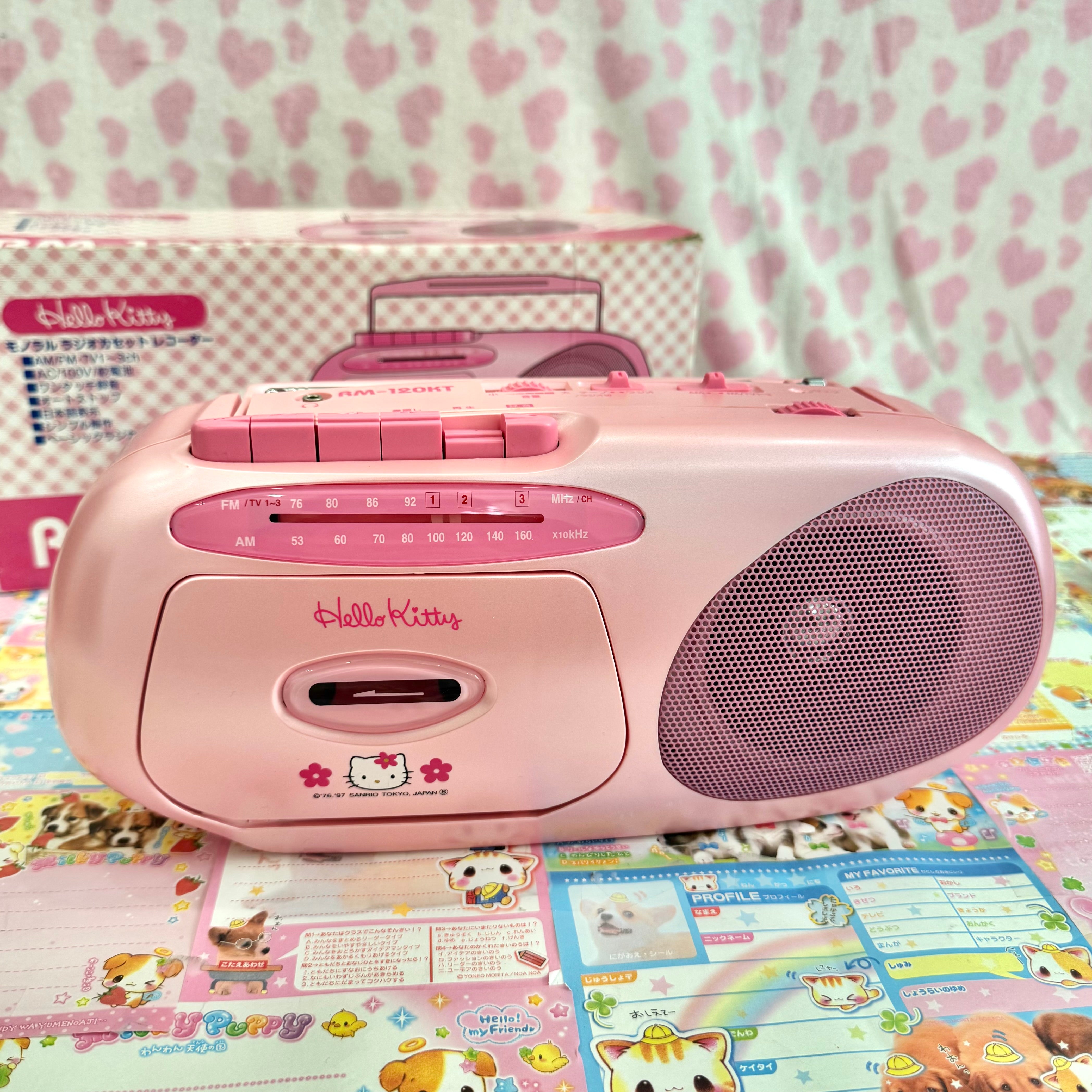 1997 Hello Kitty ♡ AM/FM Radio Cassette Player Boombox – Kuma Mail