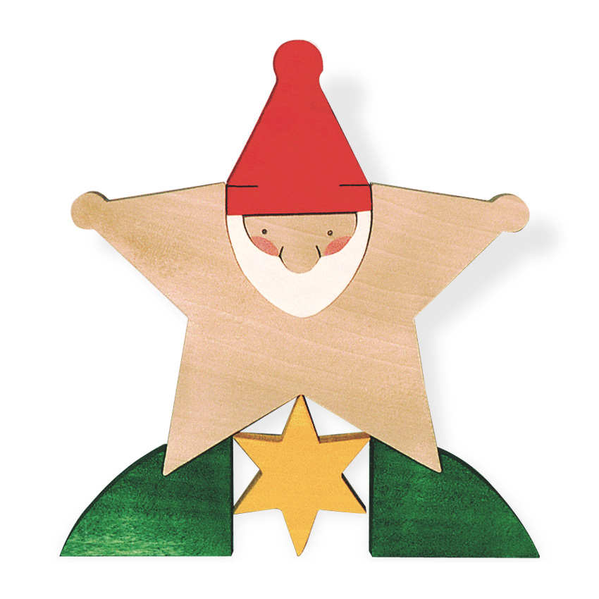 星サンタとツリー 木のおもちゃ杢・MOKU