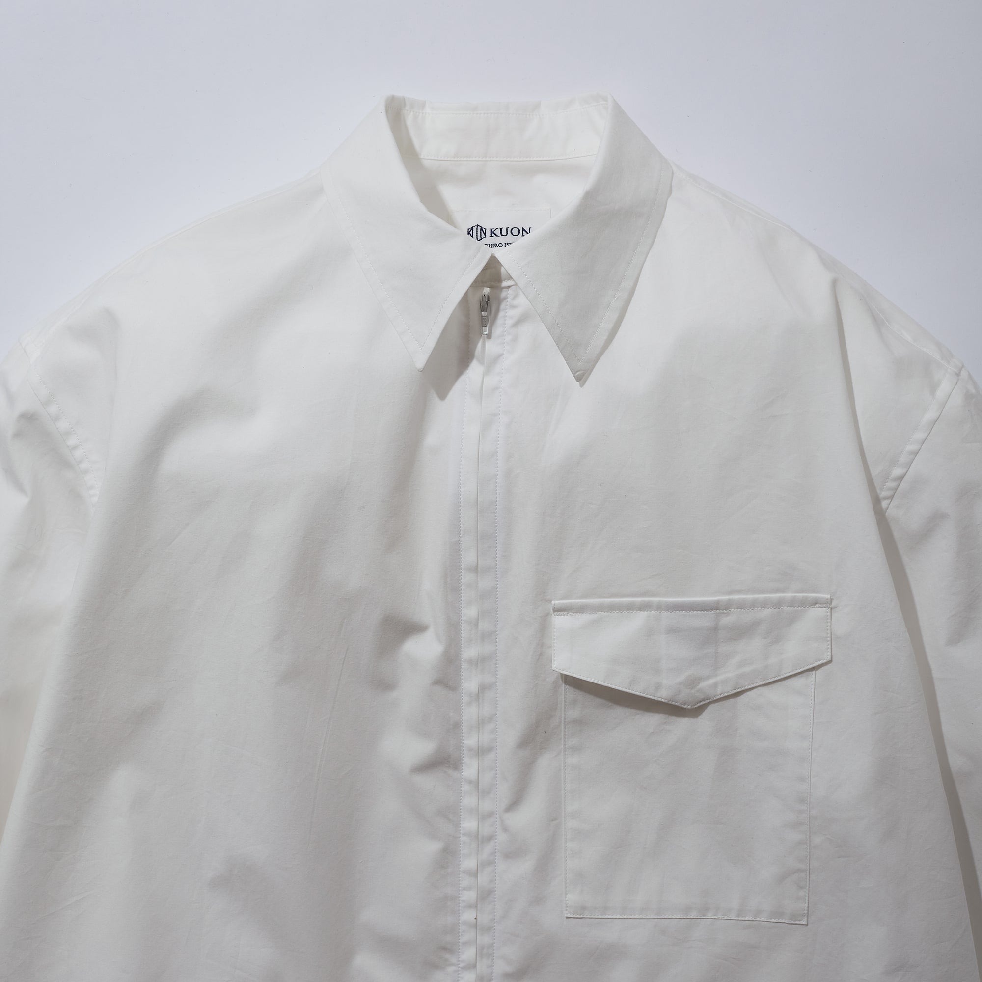 Cotton Poplin Zip-Up Shirt – KUON Tokyo