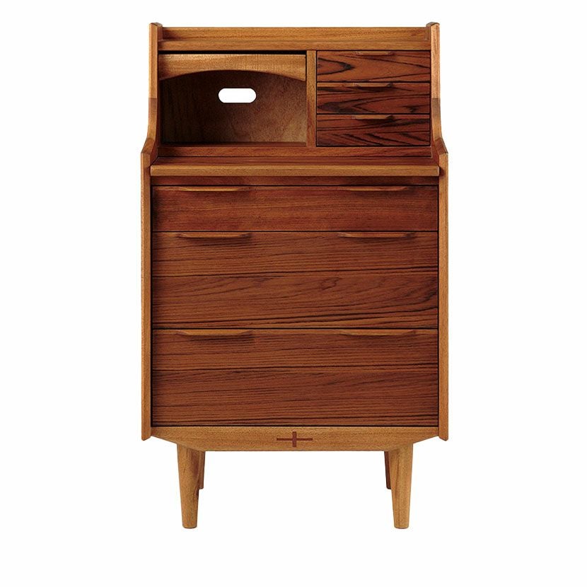 設置無料】幅60cm ライティングビューロー EDDA 木製 天然木 鏡付き