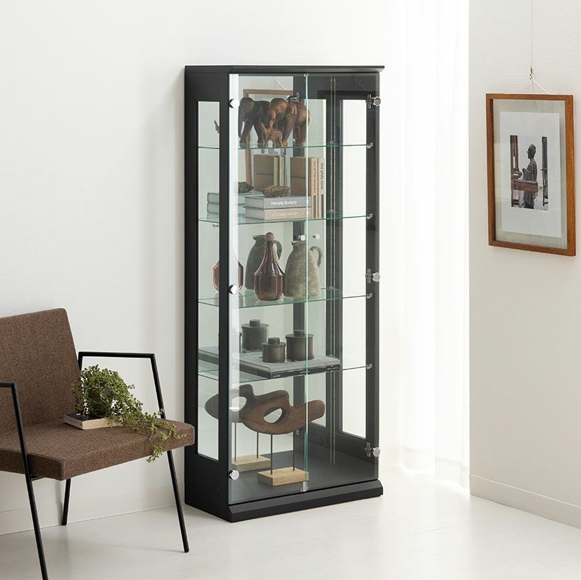 設置無料】幅65cm ハイタイプ コレクションケース VAGIO ガラス LED