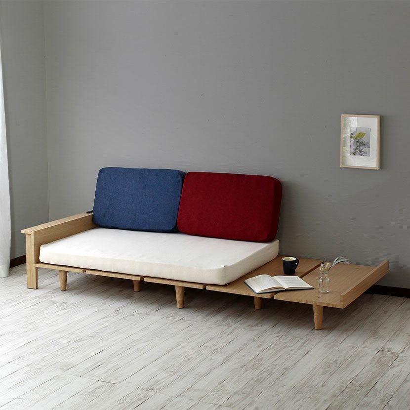 セミシングル ソファベッド 2人掛け ローソファ コンセント付き ソファ