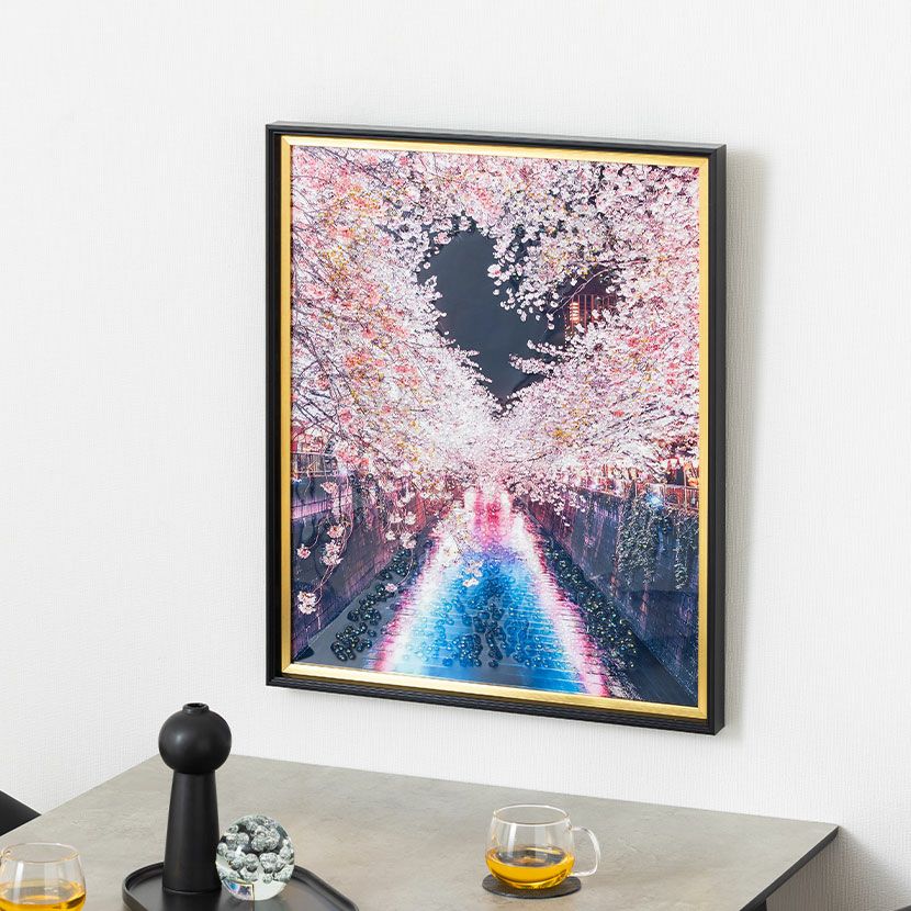 幅53cm クリスタルアート インテリア雑貨 チェリーブロッサム 桜 花