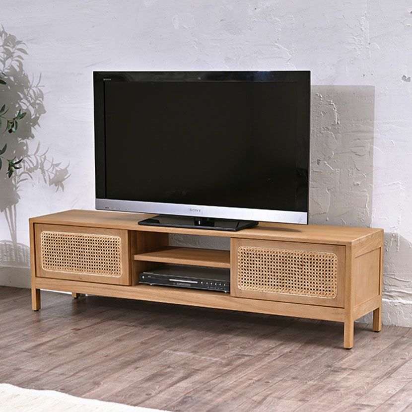 幅45cm 3段 チェスト BREEZE 木製 無垢 チーク ラタン キャビネット