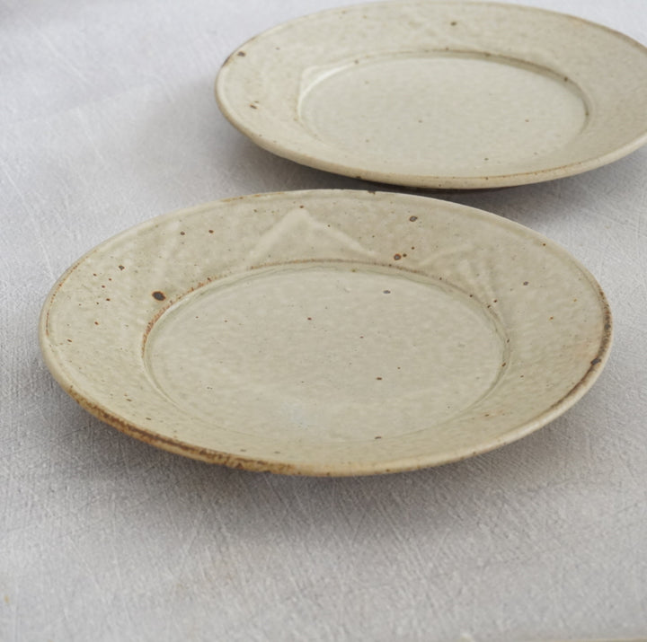 叶谷 真一郎】7寸リム皿 灰粉引 – クラシコサエル