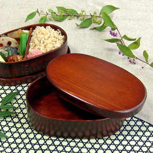 松野屋 すり漆丸小判弁当箱 小 （長野産） | くらし舎 本店