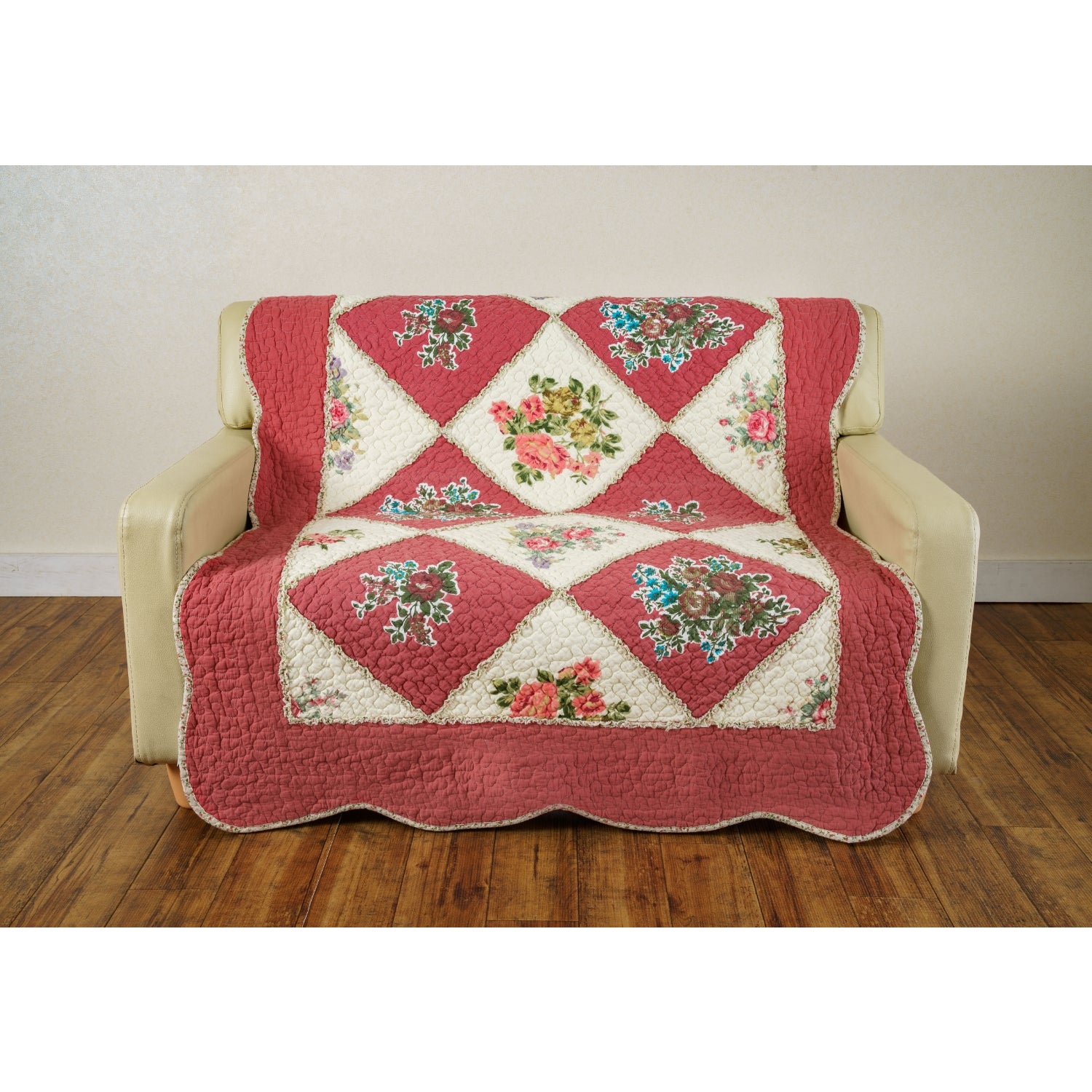 パッチワークキルト ソファカバー エレガントフラワー – くらしかる