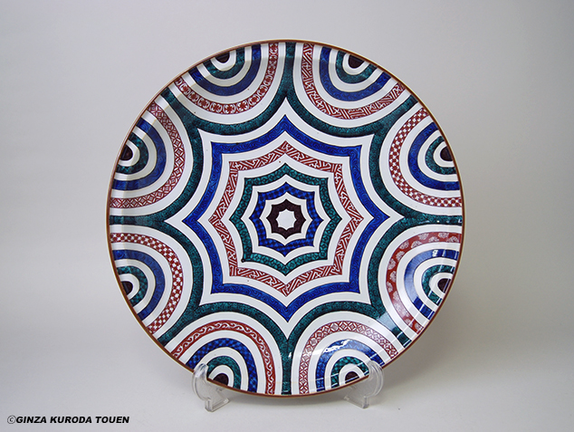 初代・徳田八十吉 古九谷写意平鉢 | 銀座 黒田陶苑