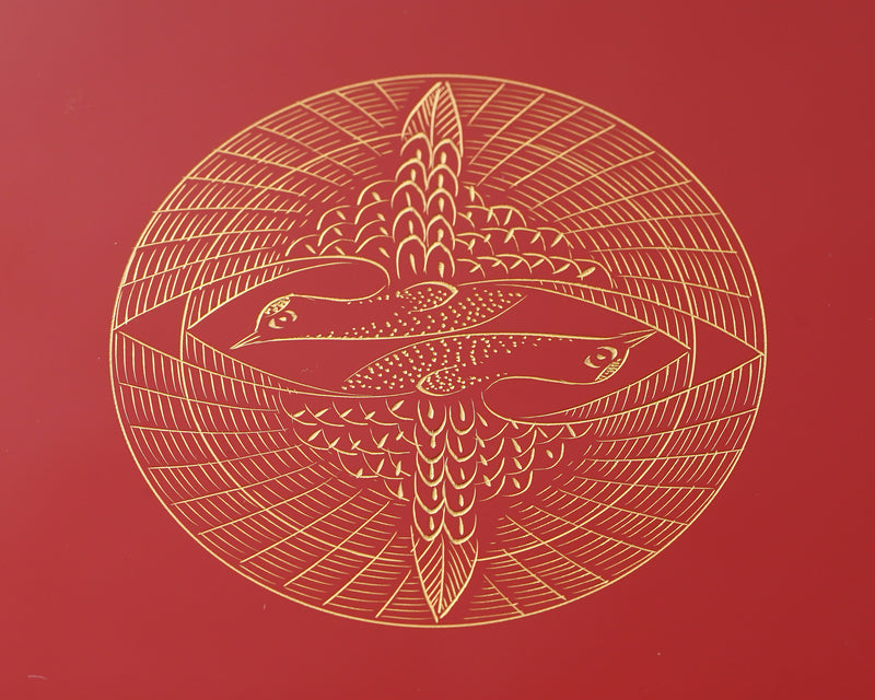 輪島塗 「8寸丸盆 向鶴沈金 赤」 JAC-WOF-404-06 – kurokigoishiten