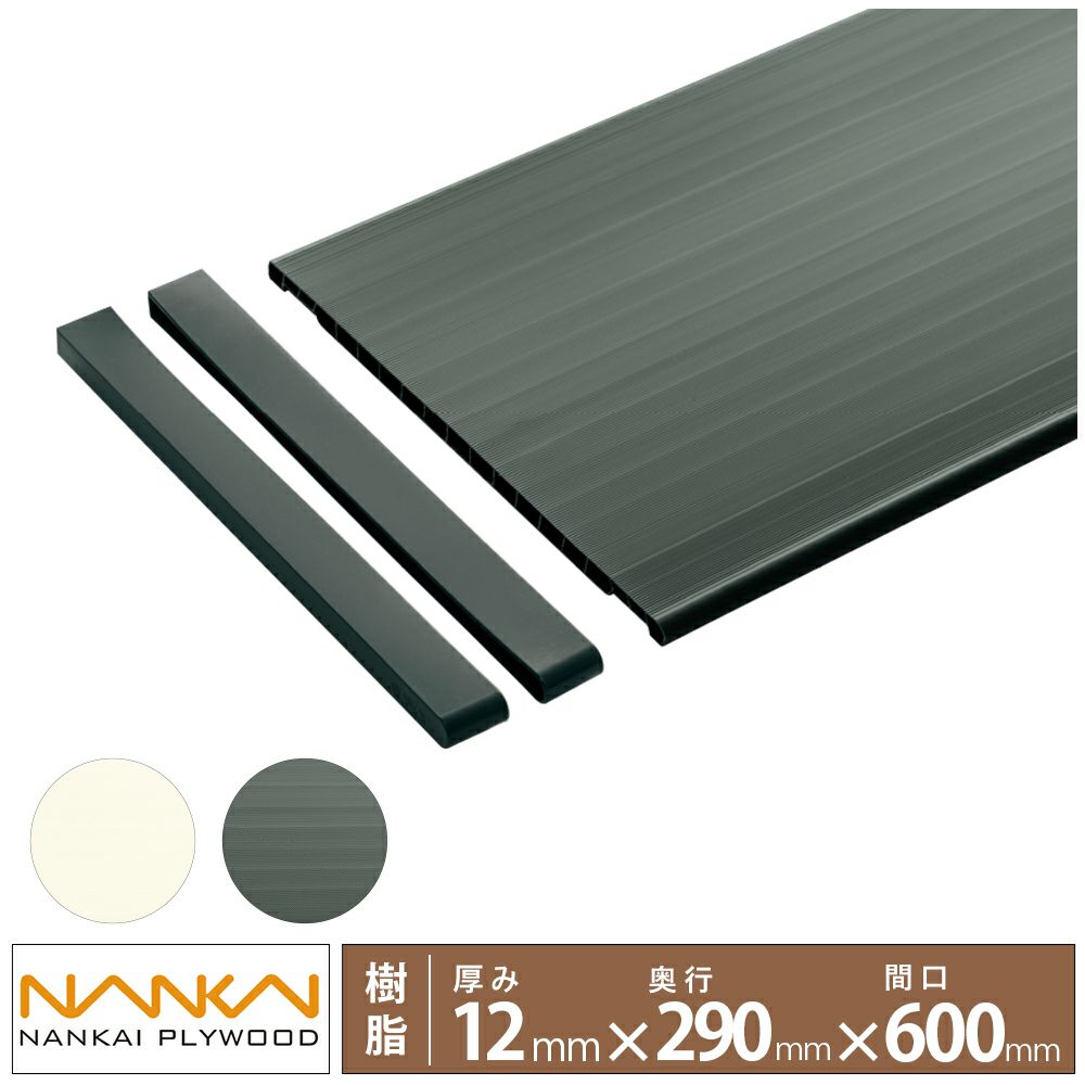 南海プライウッド 樹脂棚板 SS-JD3W6-2 間口600mm 奥行290mm エンド