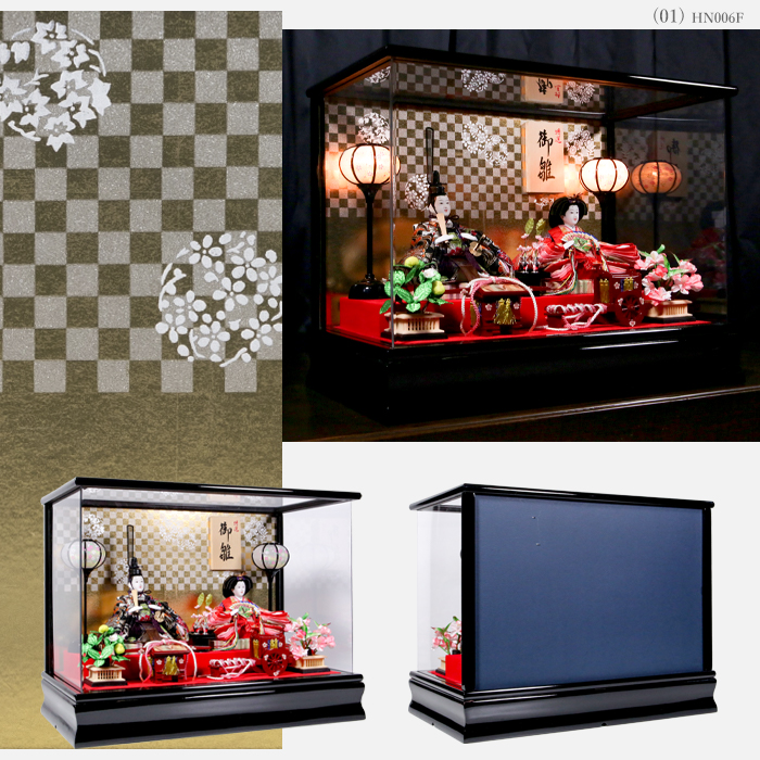 雛人形 御駕篭/御所車 B) 雛人形 コンパクト ケース飾り (hm)| きもの