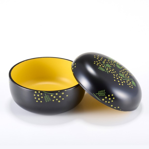 MIMOSA ボンボニエール 小 黒/白 漆塗り | 漆器の井助 | 京ものさんぽ