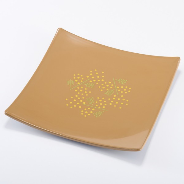 MIMOSA プレート(角皿) 黒/白 漆塗り | 漆器の井助 | 京ものさんぽ