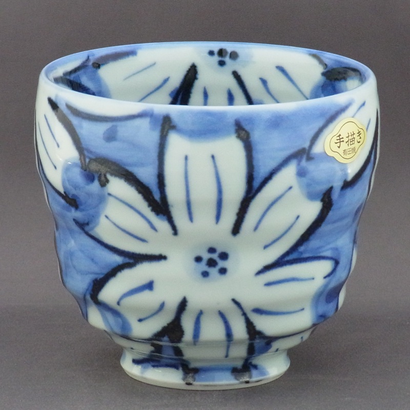 山口治作 有田焼 手描きいっぷく碗（内外花散し）｜茶器・煎茶道具｜京