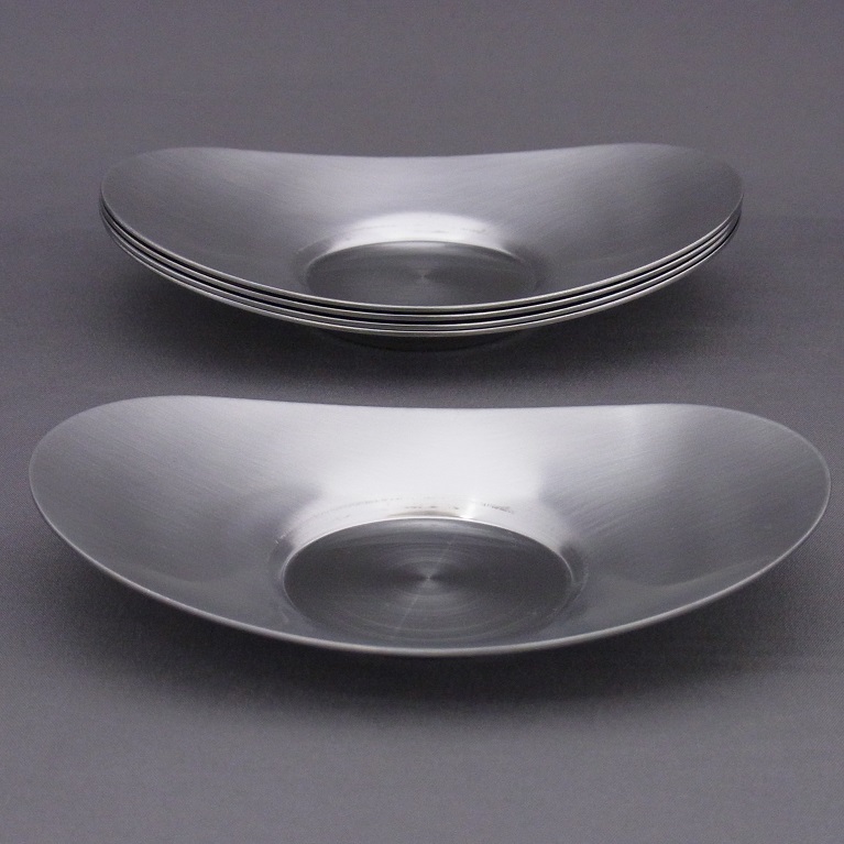 秀夆堂 茶托 小判（ステンレス製）5枚組 C-38｜茶器・煎茶道具｜京